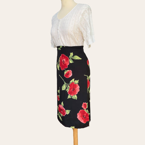 Jupe midi imprimé floral