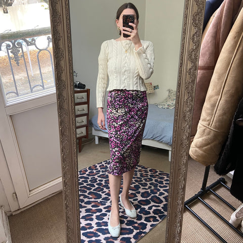 Jupe midi imprimé floral