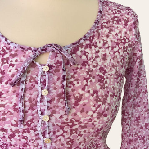 Blouse imprimé floral en mesh