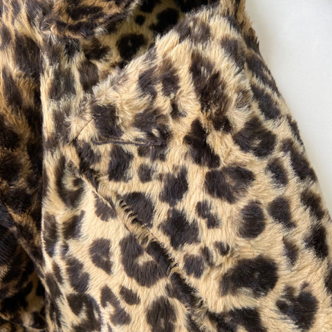 Leopard fur trench coat