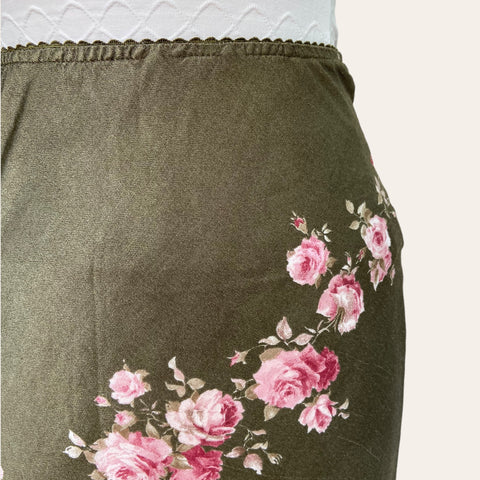 Floral print midi skirt