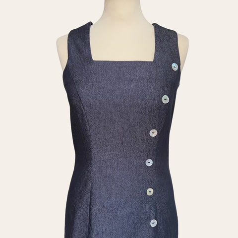 Asymmetrical denim dress