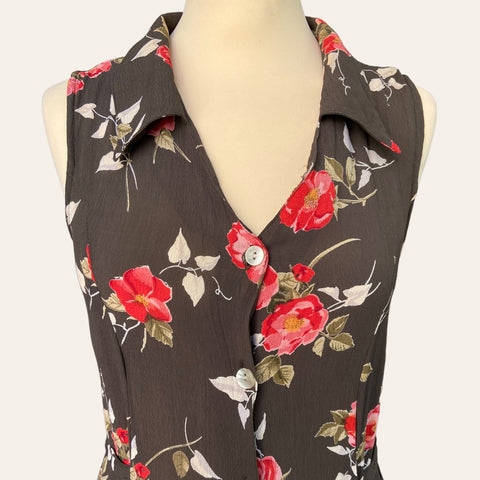 Robe boutonnée imprimé floral