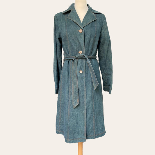 Denim trench coat