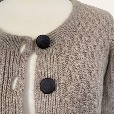 Openwork wool cardigan