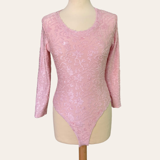 Textured pink bodysuit