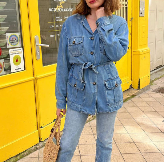 Denim safari jacket