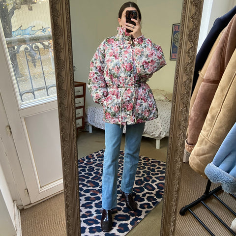 Parka doudoune imprimé floral