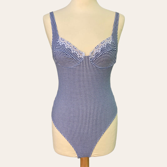 Gingham print bodysuit