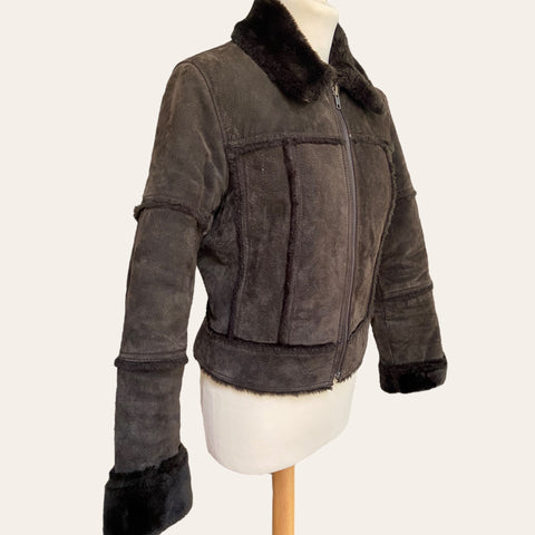 Manteau blouson en cuir