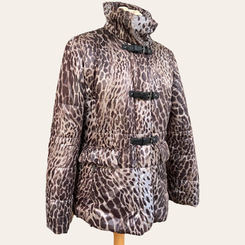 Leopard print down jacket