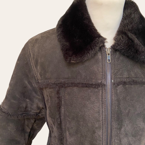 Manteau blouson en cuir