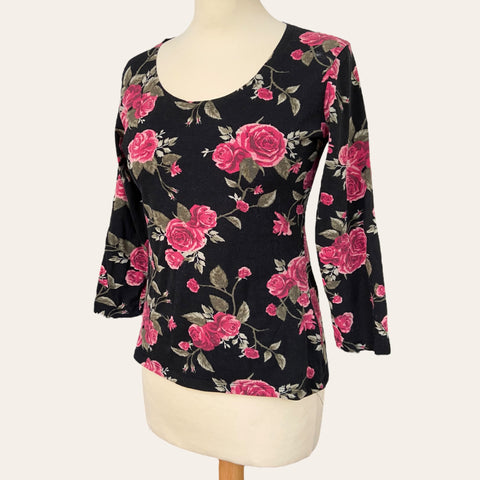 T-shirt col rond imprimé floral