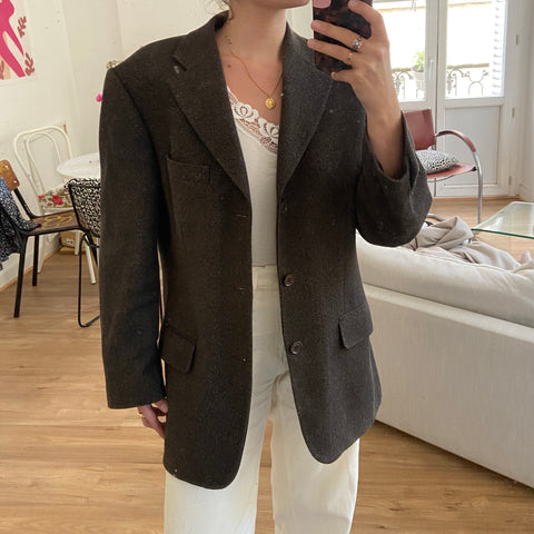 Blazer lainé à chevrons