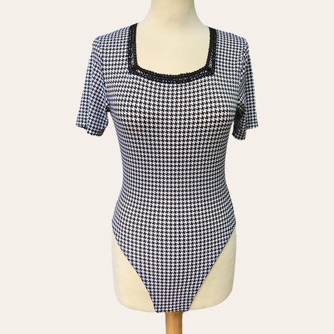 Houndstooth bodysuit