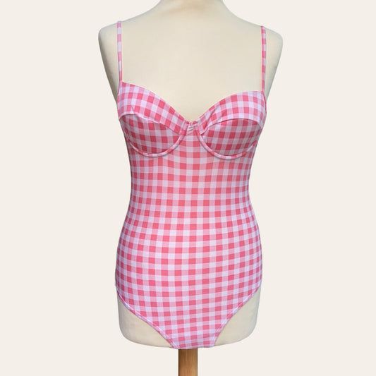 Gingham print swimsuit