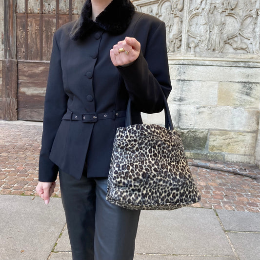 Leopard fur bag