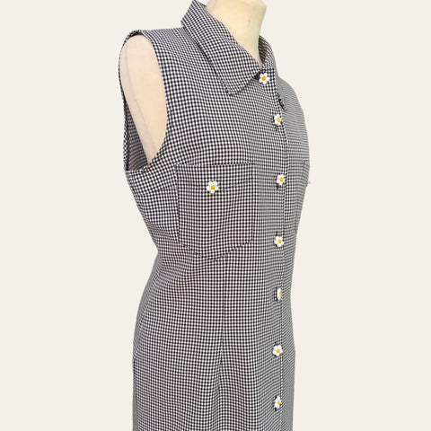 Gingham print mid-length dress