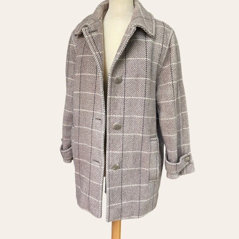 Checked woolen coat