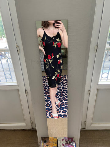 Robe mi-longue imprimé floral