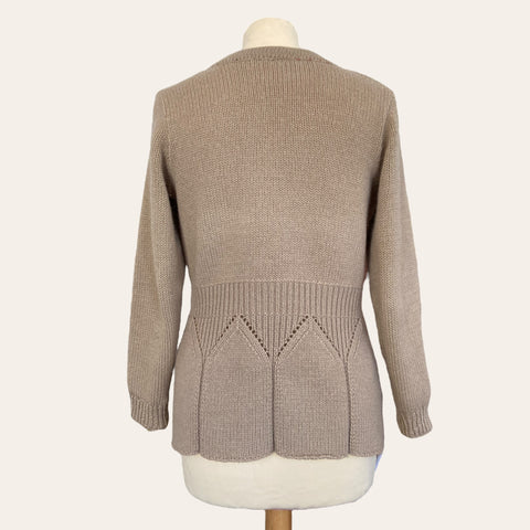 Openwork wool cardigan