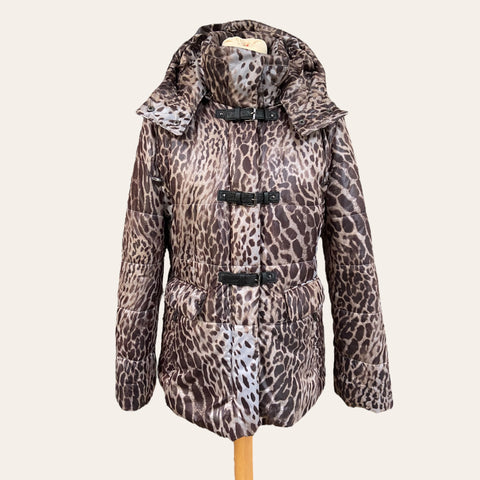 Leopard print down jacket