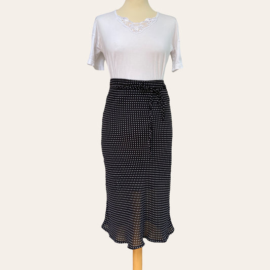 Polka dot midi skirt