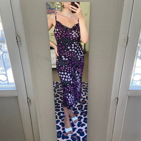 Robe midi imprimé pois