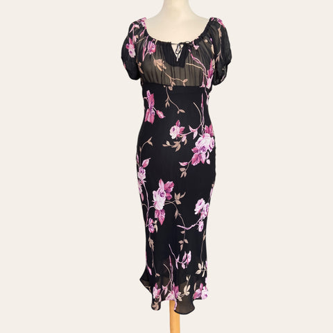 Floral print mid-length dress