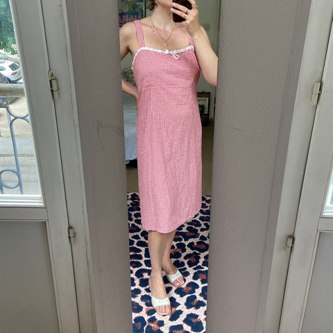 Robe midi à carreaux