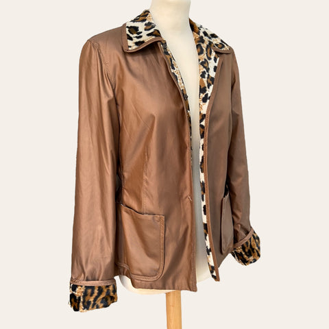 Reversible leopard jacket