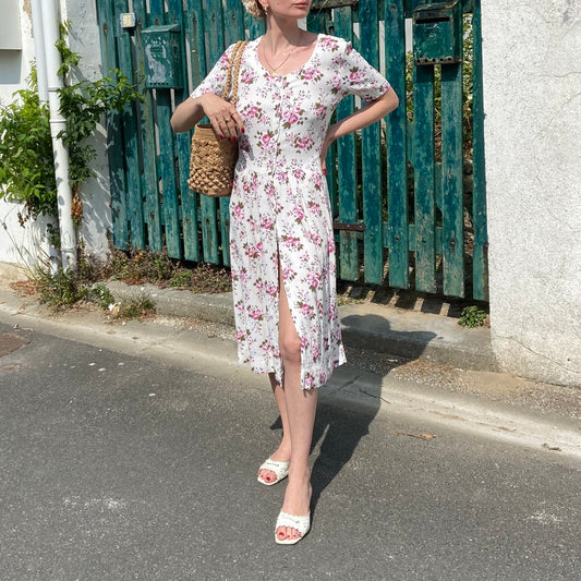 Robe mi-longue boutonnée