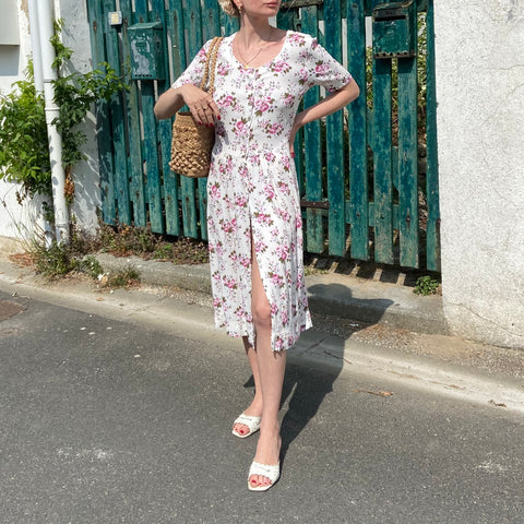 Buttoned mid-length dress