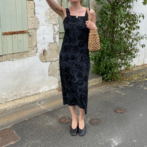 Robe midi imprimé rosier