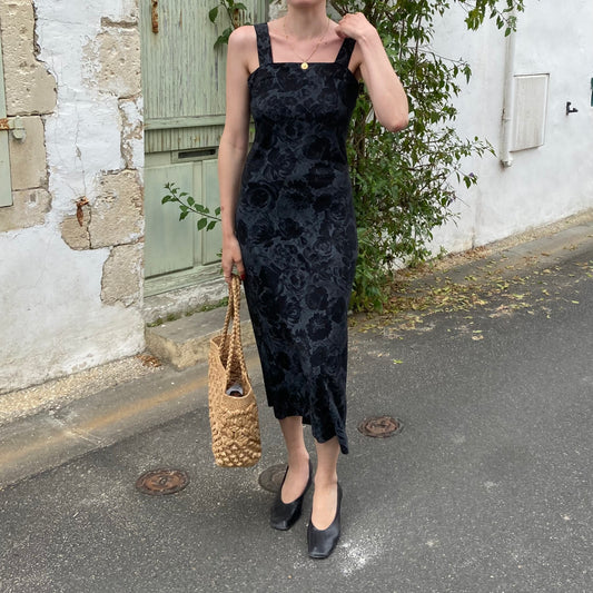 Robe midi imprimé rosier