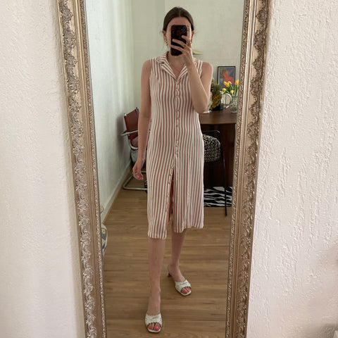 Striped linen shirt dress