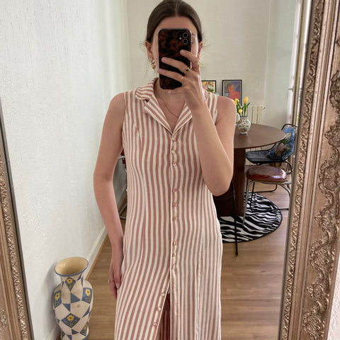 Striped linen shirt dress