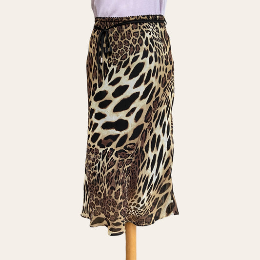 Leopard print midi skirt