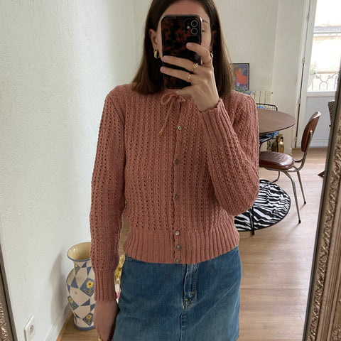 Cardigan ajouré en laine