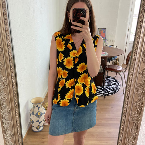 Sunflower print blouse