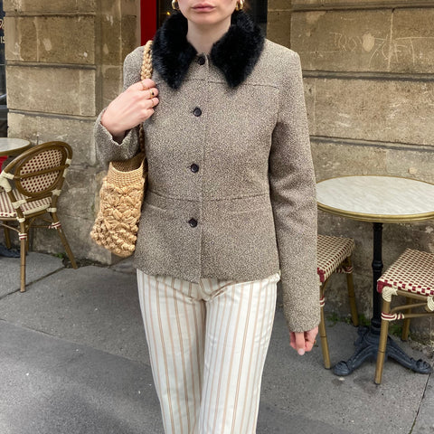 Fur collar jacket