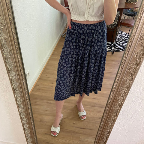 Floral print flared skirt