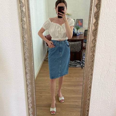 Jupe midi en jean