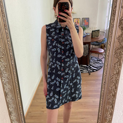 Robe mini en denim