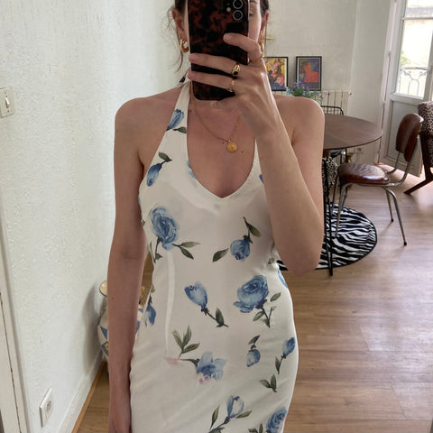 Robe dos nu imprimé floral