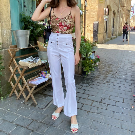 Pantalon léger évasé à poches 70's