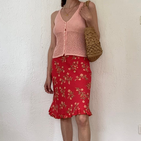 Jupe midi imprimé floral