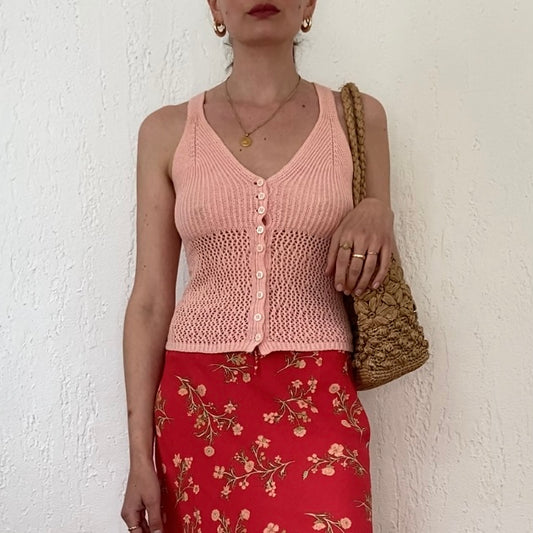 Top débardeur en crochet