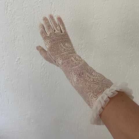 Gants mi-longs brodés