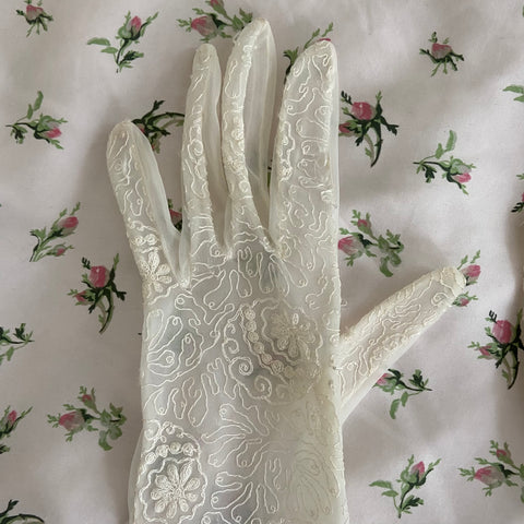 Gants mi-longs brodés